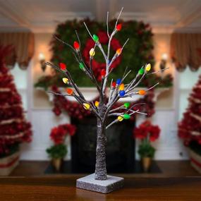 img 1 attached to FUNPENY Christmas Birch Tree with C3 Lights: 18 Inch 24LED Tabletop Tree Battery Operated Light Jewelry Holder. Stunning Valentine's Day, Home Party, Wedding Indoor Decor!