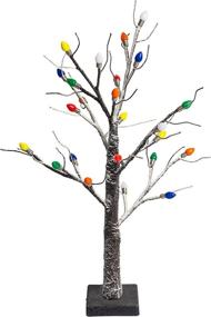 img 4 attached to FUNPENY Christmas Birch Tree with C3 Lights: 18 Inch 24LED Tabletop Tree Battery Operated Light Jewelry Holder. Stunning Valentine's Day, Home Party, Wedding Indoor Decor!