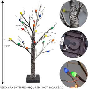 img 3 attached to FUNPENY Christmas Birch Tree with C3 Lights: 18 Inch 24LED Tabletop Tree Battery Operated Light Jewelry Holder. Stunning Valentine's Day, Home Party, Wedding Indoor Decor!