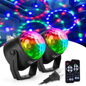 img 4 attached to 🎉 Enhance Celebrations with CCJK Disco Party Ball Lights! Remote Controlled 7 Color RGB Dance Disco Strobe Light – Perfect for Kids, Festivals, Birthdays, Weddings, Christmas (2 Pack)