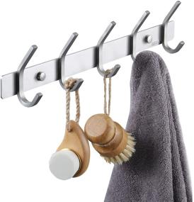 img 4 attached to 🛁 KES Wall Mounted Bathroom Towel Rail Rack with 5 Scroll Hooks - SUS304 Stainless Steel Brushed, AH203H5-2