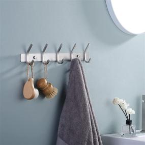 img 3 attached to 🛁 KES Wall Mounted Bathroom Towel Rail Rack with 5 Scroll Hooks - SUS304 Stainless Steel Brushed, AH203H5-2