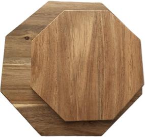 img 1 attached to 🌿 Exquisite Acacia Octagon Serving Charger: A Natural Beauty