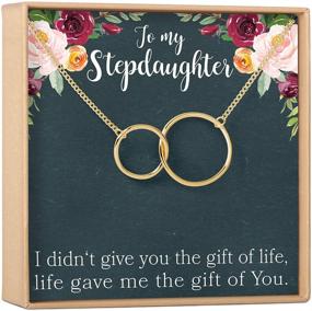 img 4 attached to 🎁 Stepdaughter Gift Necklace: Cherished Tokens from Stepmom, Stepsister and Blended Family - Perfect for Weddings, Bride or Groom's Daughter - 2 Interlocking Circles