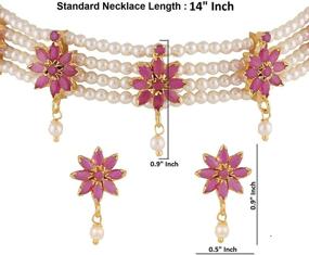 img 3 attached to Efulgenz CZ Faux Pearl Bridal 💎 Wedding Floral Necklace Earrings Set: Stunning Fashion Jewellery