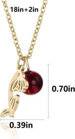 img 3 attached to 🌸 Charming Birth Flower Necklace in 18K Gold with Natural Stone: Perfect Birthday Gift for Women and Girls