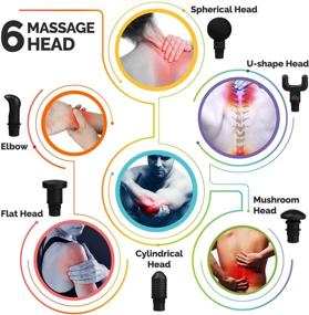 img 1 attached to 💆 Массажный пистолет Cryotex: Портативный глубокий тканевый перкуссионный массажер с 20 скоростными режимами и 6 различными насадками для направленного воздействия на различные группы мышц