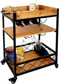 img 4 attached to 🛒 Elevens Kitchen Bar Rolling Utility Storage Trolley with 3 Tier Shelves