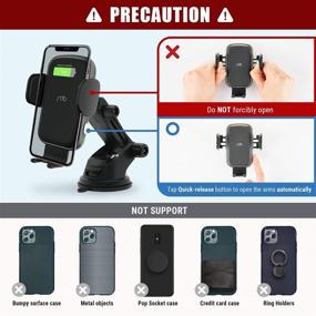 img 2 attached to REDBEAN Wireless Car Charger: 15W Qi Fast Charging Auto Clamping Mount for iPhone 13 Pro Max, Samsung S20, and More