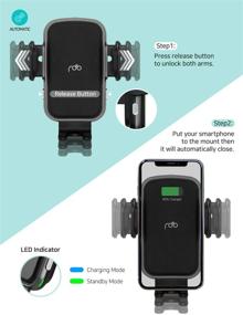 img 1 attached to REDBEAN Wireless Car Charger: 15W Qi Fast Charging Auto Clamping Mount for iPhone 13 Pro Max, Samsung S20, and More