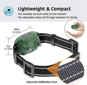 img 1 attached to 🐶 Premium Waterproof Dog Bark Collar with Shock and Vibration Modes – USB Rechargeable, No Remote Needed – Ideal for Medium and Large Dogs (Army Green)