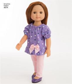 img 1 attached to Выкройки одежды для кукол Wellie Wishers - Simplicity US8574OS, 14 дюймов, универсальный размер.