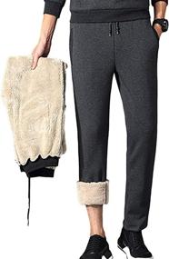 img 2 attached to Lentta Men's Sherpa-Lined Winter Jogger Fleece Sweatpants Pants for Casual Warmth