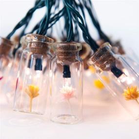 img 2 attached to 🌼 Shinar Solar Lights: 15 Glass Jar Warm White LED with Flowers - Outdoor Garden Decoration Waterproof Lanterns for Christmas Tree, Parties, Weddings