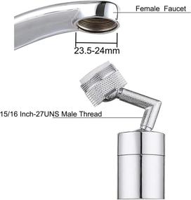 img 1 attached to iFealClear 720 Degree Swivel Faucet Aerator Attachment - Male Thread, Multi-Function Head for Kitchen/Bathroom, Face Washing, Gargling, and Eye Flushing - Replacement Sink Nozzle - 15/16 Inch-27UNS Male Thread