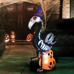 img 4 attached to 5-Foot Tall Halloween Inflatable Skeleton Flamingo by Joiedomi with Built-in LEDs - Ideal for Indoor and Outdoor Halloween Party Decorations in Yard, Garden, and Lawn