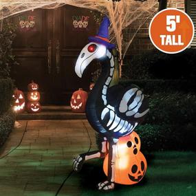 img 3 attached to 5-Foot Tall Halloween Inflatable Skeleton Flamingo by Joiedomi with Built-in LEDs - Ideal for Indoor and Outdoor Halloween Party Decorations in Yard, Garden, and Lawn