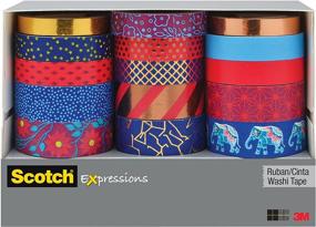 img 2 attached to 🎀 Scotch Expressions Washi Tape Multi Pack, 15 rolls per pack, Vintage & Metallic Collection (C1017-15-P1)