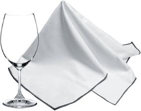 img 4 attached to 🧽 SINLAND Microfiber Glass Polishing Cloths: Lint-Free Drying Towels for Wine Glasses, Stemware, Dishes, and Stainless Appliances - 20"x25", Pack of 2 (Grey)