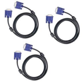 img 4 attached to DaFuRui 3-Pack 10Ft VGA Video Cable - Male 🔵 to Male HD15 for TV, Computer Monitor with Blue Connector