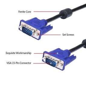 img 3 attached to DaFuRui 3-Pack 10Ft VGA Video Cable - Male 🔵 to Male HD15 for TV, Computer Monitor with Blue Connector