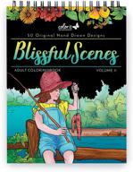 colorit blissful scenes ii: premium adult coloring book with 50 single-sided designs, thick smooth paper, lay flat hardback covers, spiral bound – usa printed logo