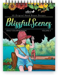 img 4 attached to ColorIt Blissful Scenes II: Premium Adult Coloring Book with 50 Single-Sided Designs, Thick Smooth Paper, Lay Flat Hardback Covers, Spiral Bound – USA Printed