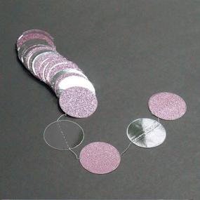 img 2 attached to 🎉 Sparkling Glitter Silver Pink Circle Dot Garlands: Perfect Party Decorations for Girls Birthday, Baby Shower, or Sweet 16 Celebration!