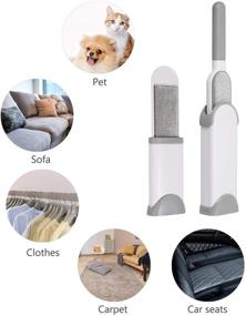 img 2 attached to 🐾 Rhinoco Pet Hair Remover Brush: Double-Sided Brush with Self-Cleaning Base - Perfect for Travel! Easily Removes Dog and Cat Fur from Clothing and Furniture