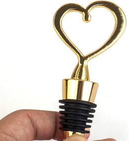 img 2 attached to 💛 Gold Love Heart Wine Bottle Stoppers - Wedding Favours (Pack of 20)