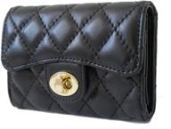 leather quilted holder compact business logo