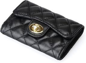 img 1 attached to Leather Quilted Holder Compact Business