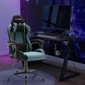 img 3 attached to 🎮 High Back Ergonomic Racing Style ALEAVIC Gaming Chair | Grey Blue