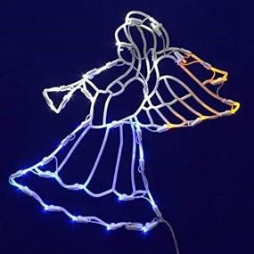 img 1 attached to 17-Inch Vickerman Lighted LED Angel with Horn Christmas Window Silhouette Decoration