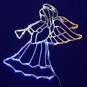 img 4 attached to 17-Inch Vickerman Lighted LED Angel with Horn Christmas Window Silhouette Decoration