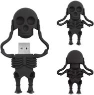 брелок borlterclamp 64 гб cartoon skeleton usb flash 💀 drive: крутой флэш-накопитель в форме скелета, идеальный подарок, черный логотип