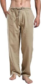img 2 attached to 👖 Stay Comfortable in Style with AITFINEISM Lightweight Drawstring Elastic Men's Trousers