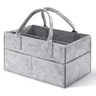 👶 gray baby diaper caddy organizer with compartments by hblife logo