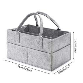 img 3 attached to 👶 Gray Baby Diaper Caddy Organizer with Compartments by HBlife