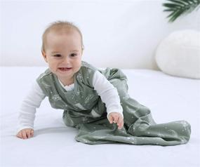 img 2 attached to Baby Organic Cotton 0.5tog Wearable Blanket - Feather 👶 Green Lightweight Sleep Sack for Boys and Girls, 18-24 Months