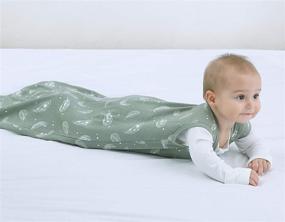 img 1 attached to Baby Organic Cotton 0.5tog Wearable Blanket - Feather 👶 Green Lightweight Sleep Sack for Boys and Girls, 18-24 Months