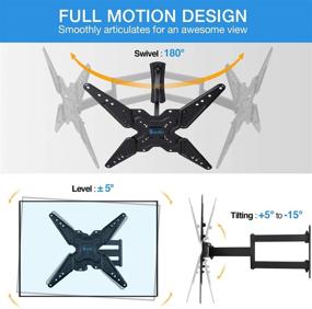 img 3 attached to 📺 Rentliv Full Motion TV Wall Mount: Ultimate Swivel Articulating Bracket for 26-55" TVs - Easy Installation, Secure and Versatile