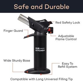img 3 attached to 🔥 EurKitchen Premium Culinary Butane Torch: The Perfect Kitchen Tool for Creme Brulee, BBQ, Soldering & More!