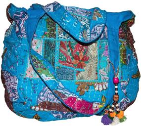 img 4 attached to TribeAzure Large Embroidered Shoulder Bag - Spacious & Stylish Tote for Fashion, Market, Grocery, Everyday Use