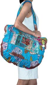 img 2 attached to TribeAzure Large Embroidered Shoulder Bag - Spacious & Stylish Tote for Fashion, Market, Grocery, Everyday Use