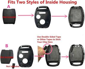img 2 attached to 🔑 Keyless Entry Key Fob Case Cover - 4 Buttons Compatible with Honda Accord 2003-2012, Civic EX 2006-2013, Pilot 2009-2015, CR-V 2005-2006, Ridgeline, & Oldyssey