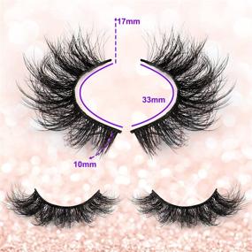 img 3 attached to 🐱✨ ZANLUFLY Fluffy Mink Lashes: 10 Pairs of Crossed, Long, and Full Volume False Eyelashes for a Natural, Thick, and Wispy Cat Eye Look!