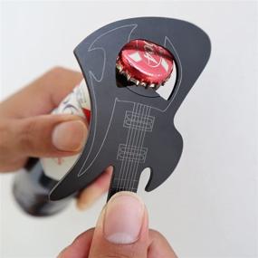 img 2 attached to Retro Guitar Shaped Stainless Steel Bottle Opener - Ideal for Opening Beer & Soda