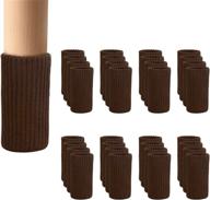 🪑 32-pack blendnew furniture leg socks covers - high elastic knitted chair leg floor protectors, double thickness furniture booties set in coffee color, promotes easy movement and noise reduction логотип