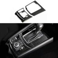 enhance your mazda cx-5 cx5's interior with the stylish black gear shift knob console media panel cover trim (2017-2021 models) logo
